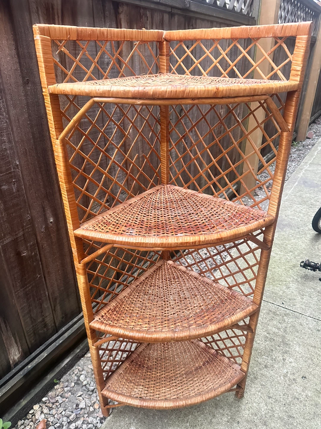 Wicker Corner Shelf Unit - photo 2