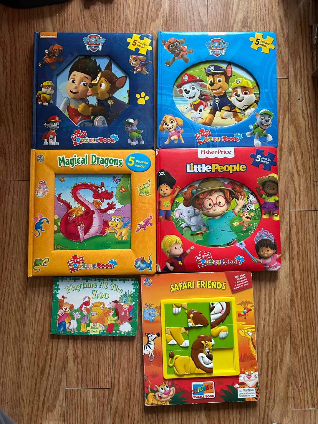 Puzzle Books Bundle- Paw Patrol, Little People, Dragons & Zoo