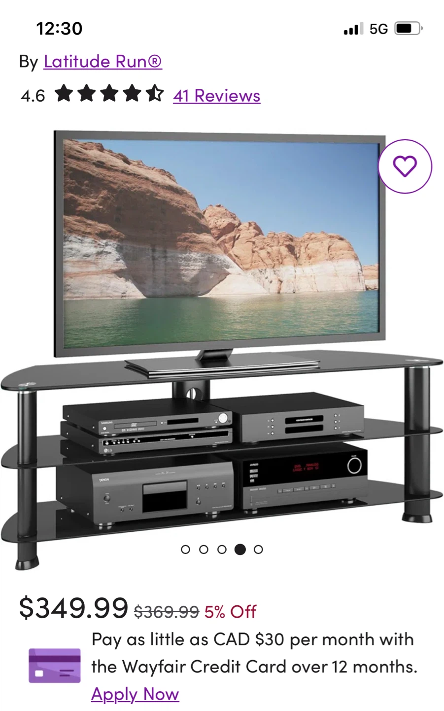 Latitude Run 55" W Glass Media Console - photo 2