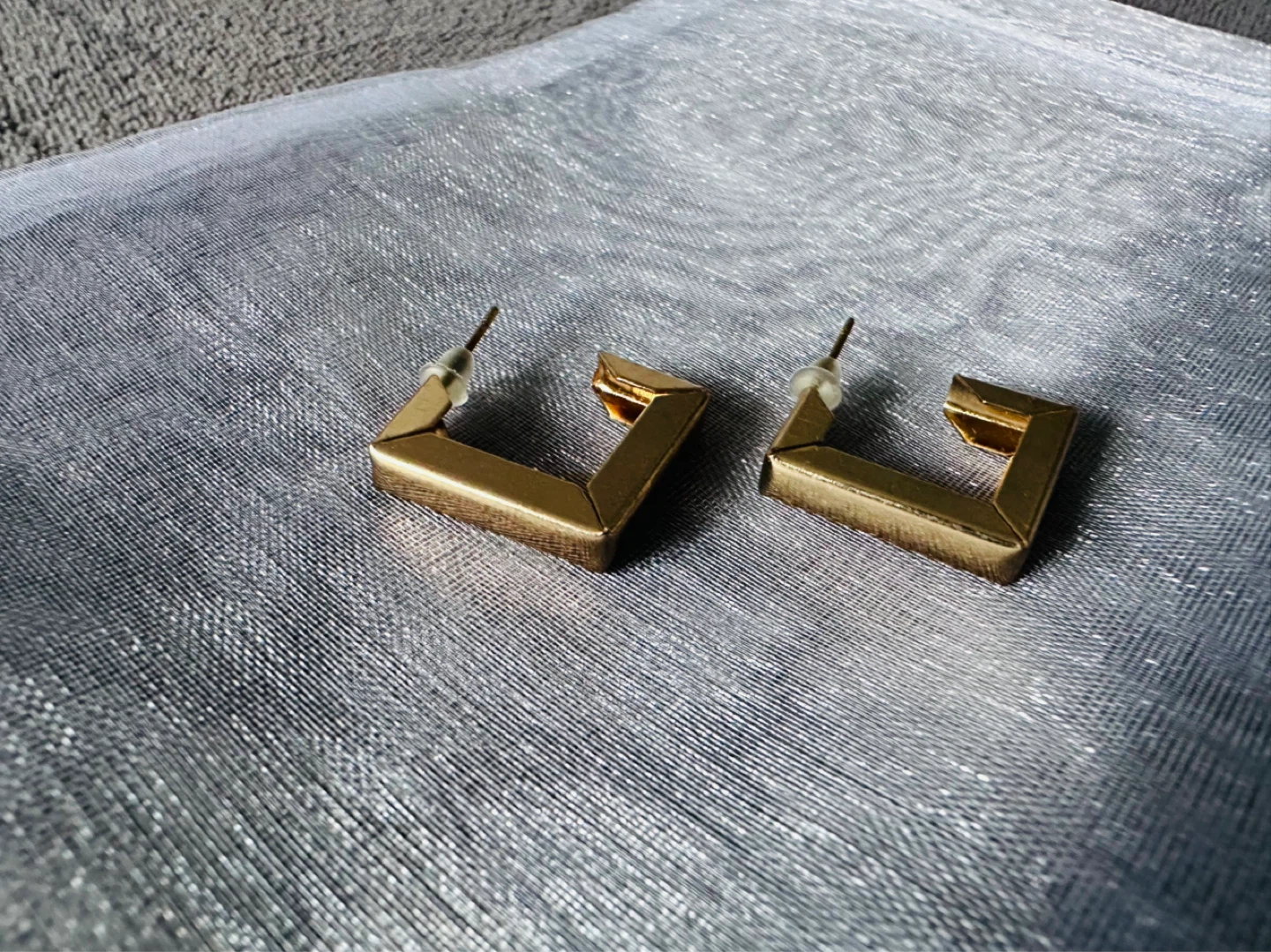 Gold-tone square hoop earrings
