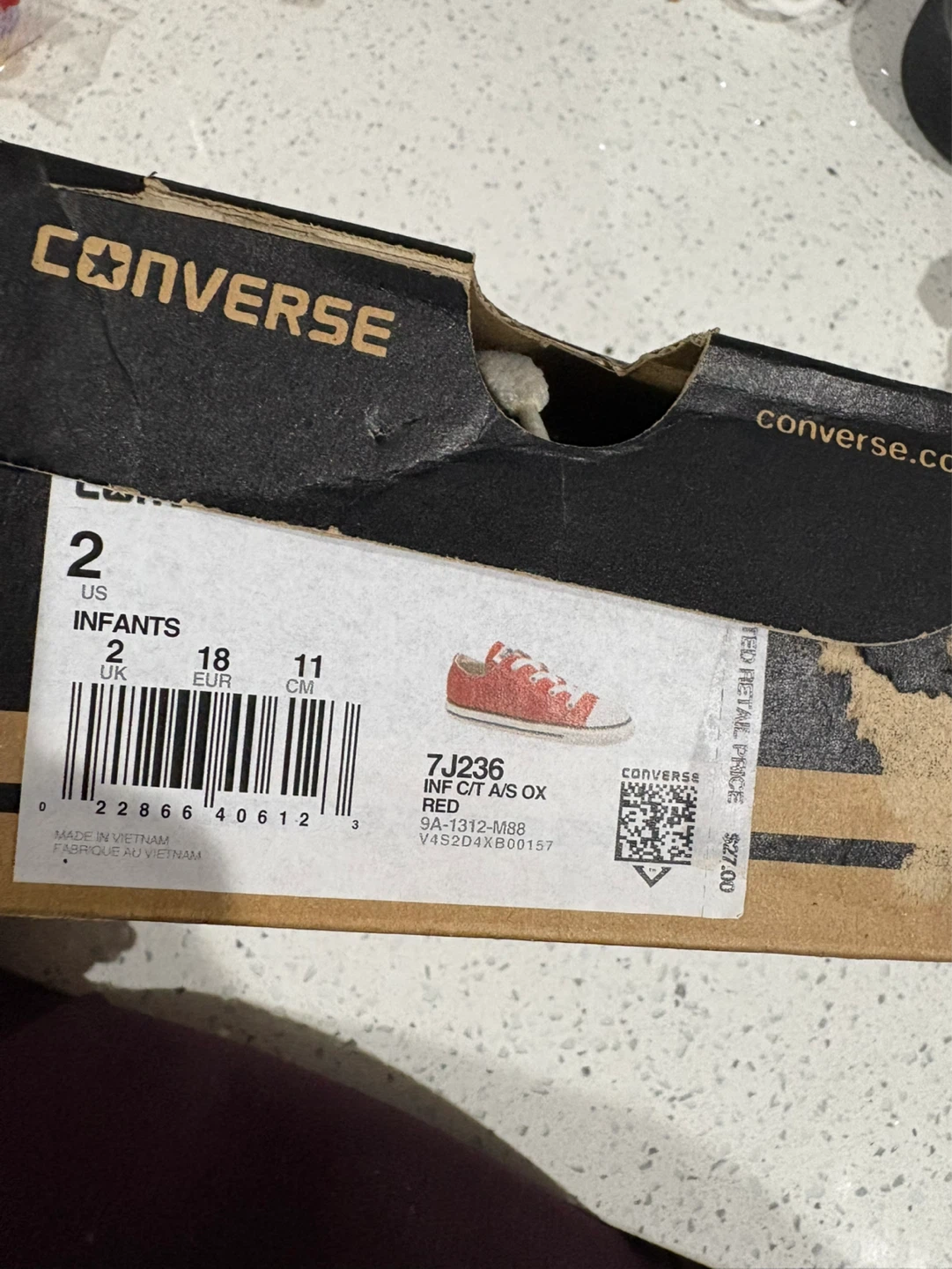 Converse Infant Red Chuck Taylor All Star Shoes Size 2 - photo 3