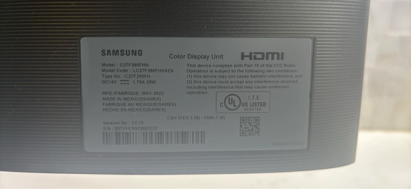 Samsung C27F390FHN Curved Monitor - photo 3