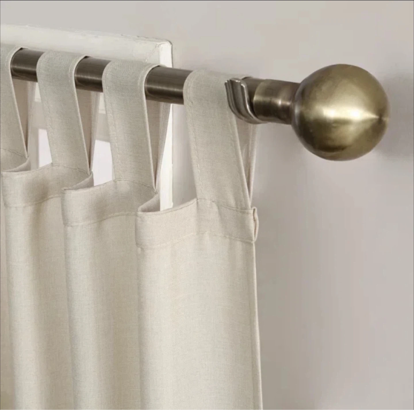 Cream Tab Top Curtain Panel - photo 2