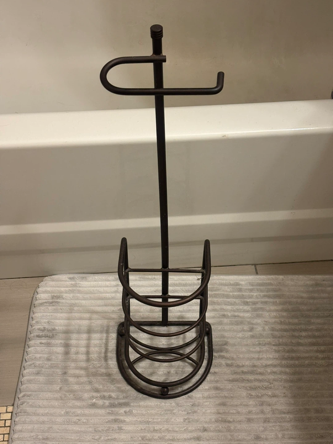 Bronze Toilet Paper Holder with Storage Basket