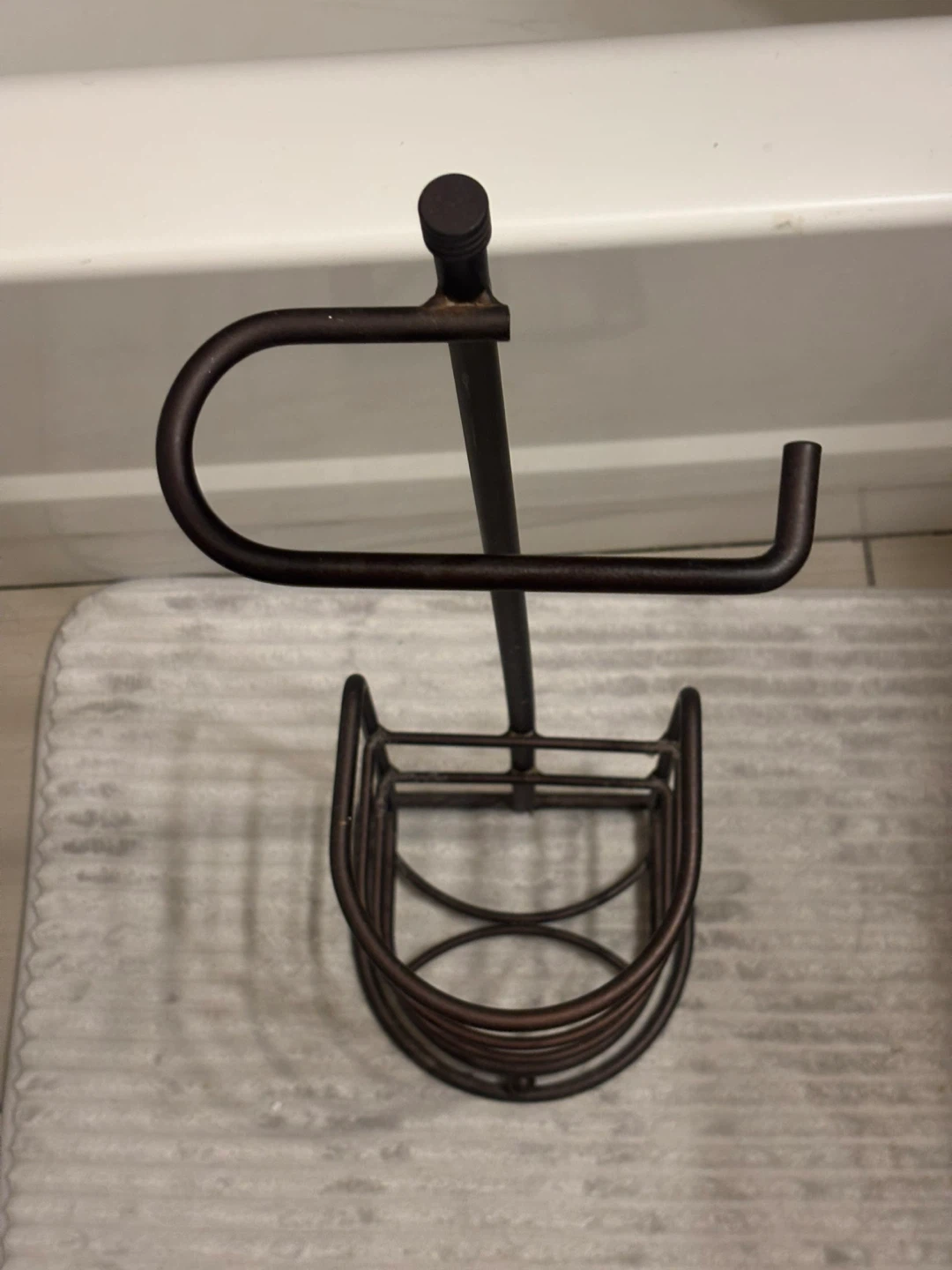 Bronze Toilet Paper Holder with Storage Basket - photo 3