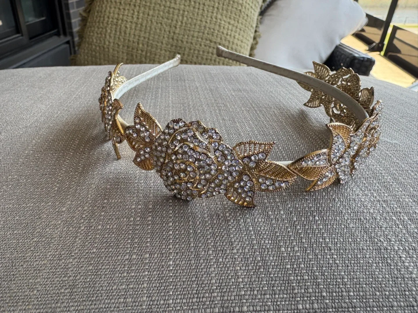 Gold Floral Swarovski Crystal  Headband - photo 4