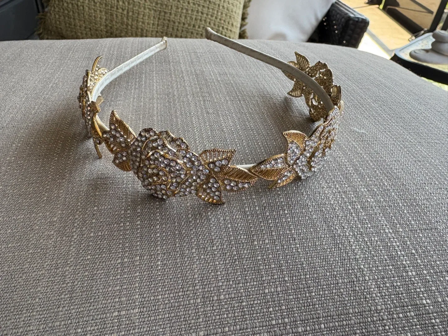 Gold Floral Swarovski Crystal  Headband - photo 3