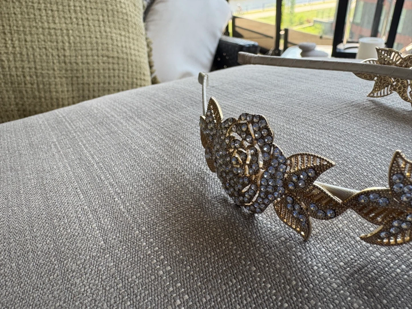 Gold Floral Swarovski Crystal  Headband - photo 2