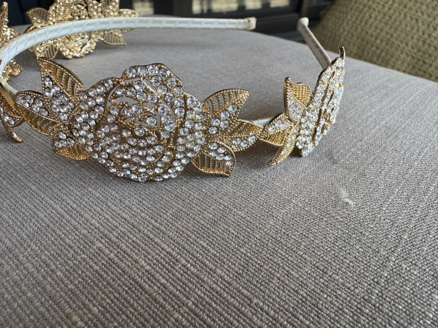 Gold Floral Swarovski Crystal  Headband