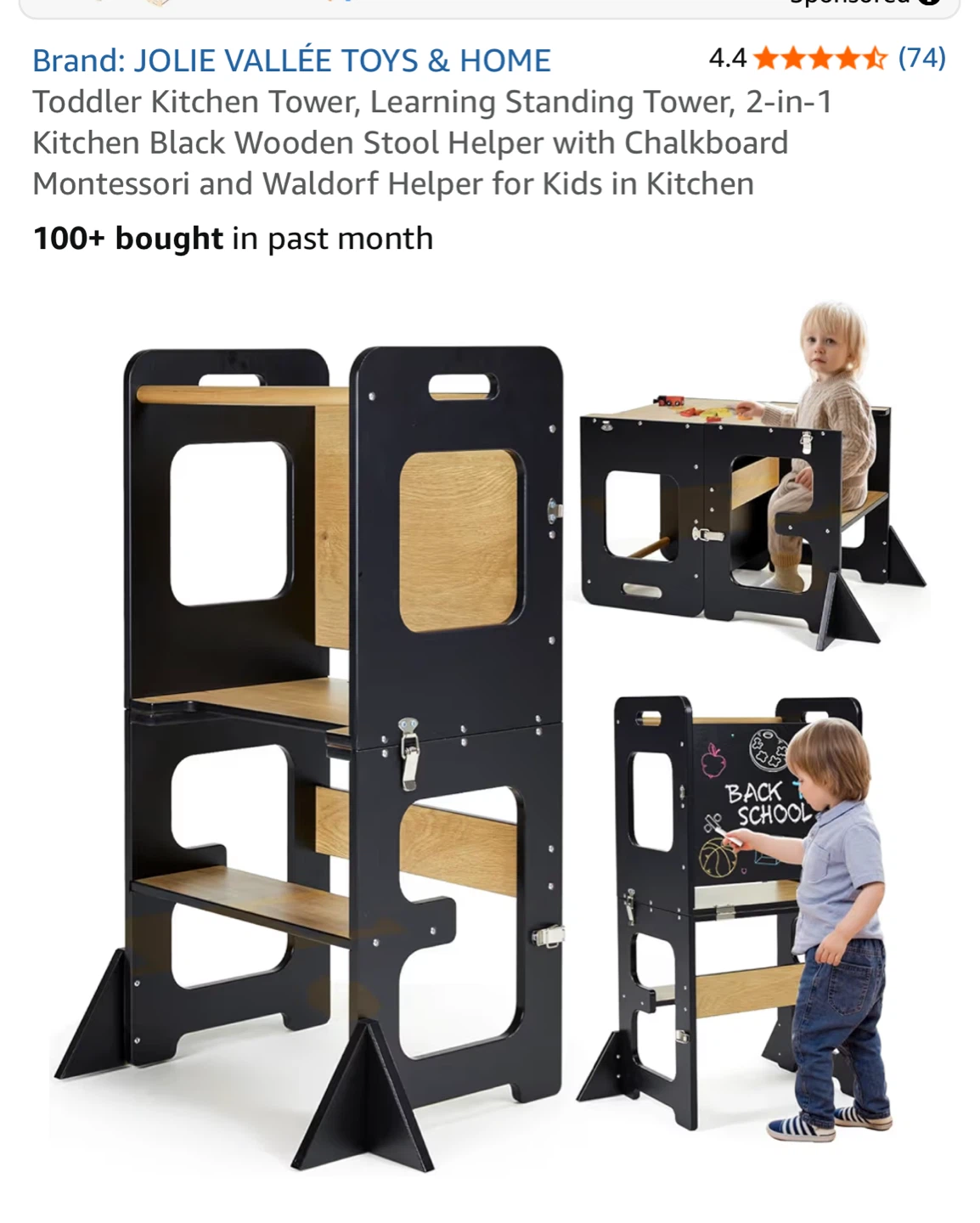 Multifunctional Wooden Learning Tower