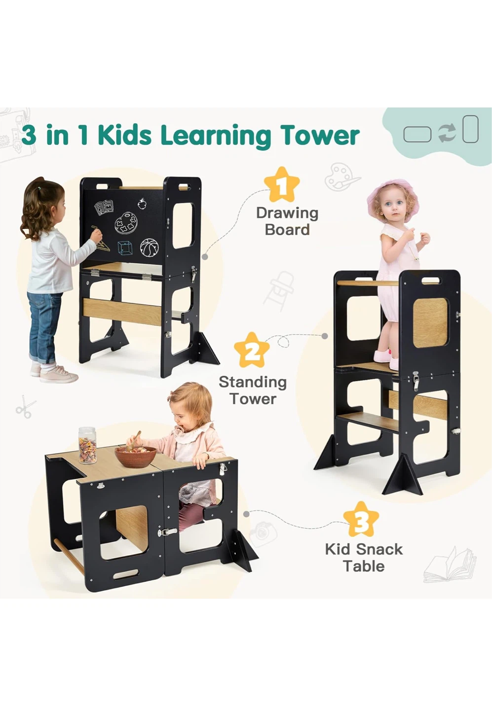 Multifunctional Wooden Learning Tower - photo 3