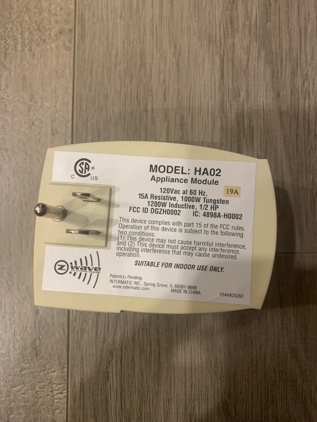 Intermatic HA02 Appliance Module Z-Wave In-Wall Timer - photo 3