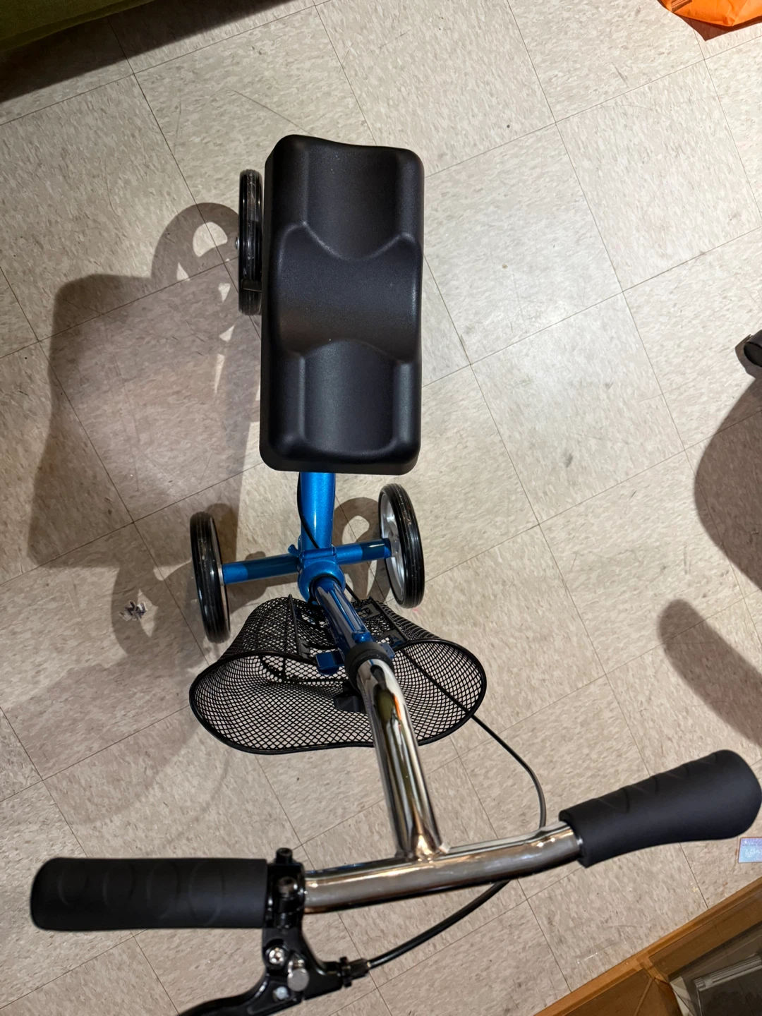 Blue 3-Wheel Scooter with Basket
