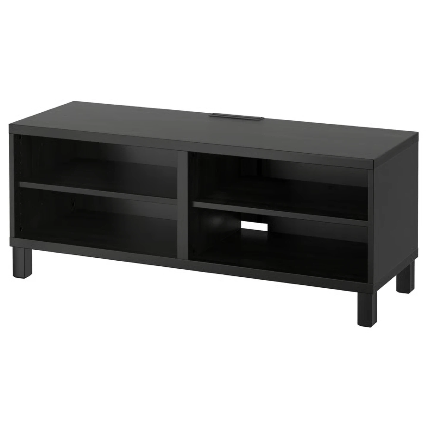 Black Media Console TV Stand with Shelves