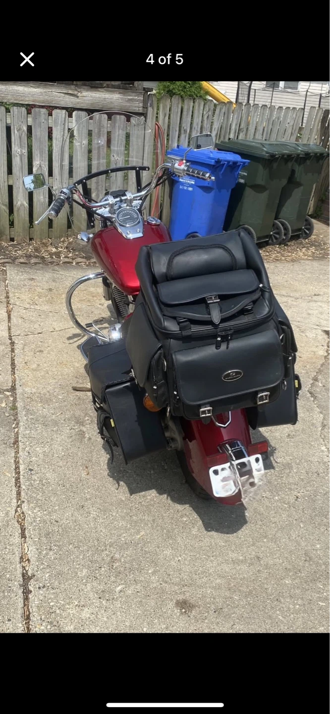 Red Honda Cruiser Motorcycle with Saddlebags - photo 3