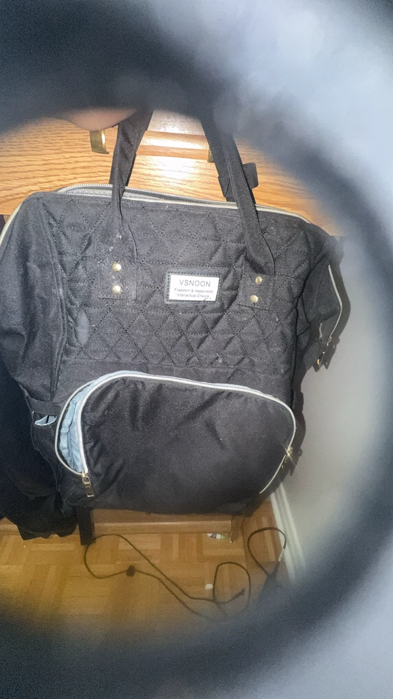 VSNOON Black Quilted Diaper Bag Backpack - photo 2