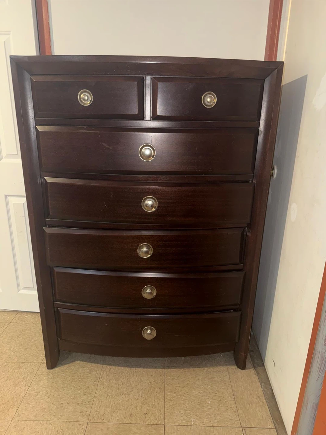 Dark Brown Six Drawer Dresser