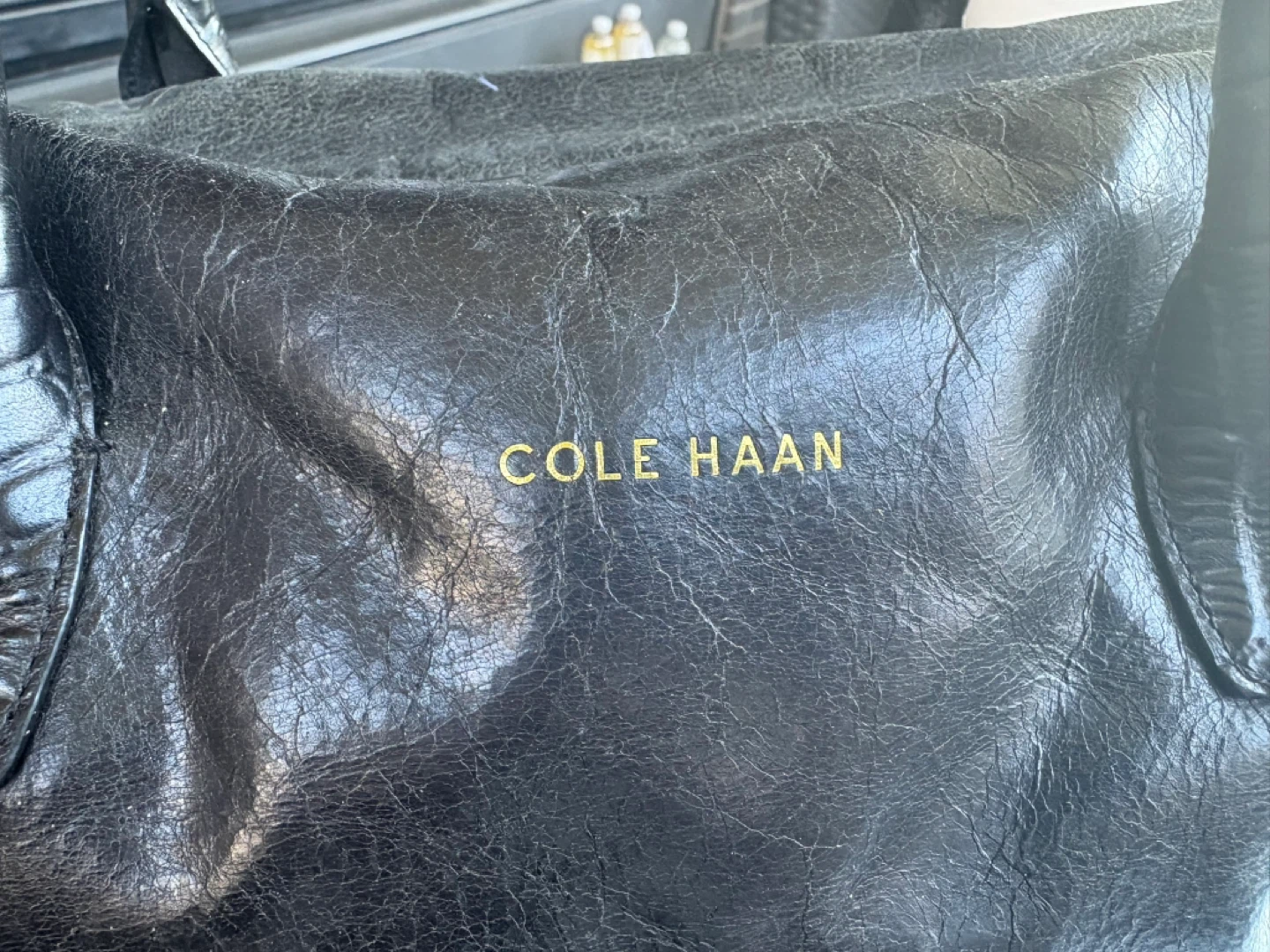 Cole Haan Black Leather Croc Embossed Satchel Handbag - photo 3