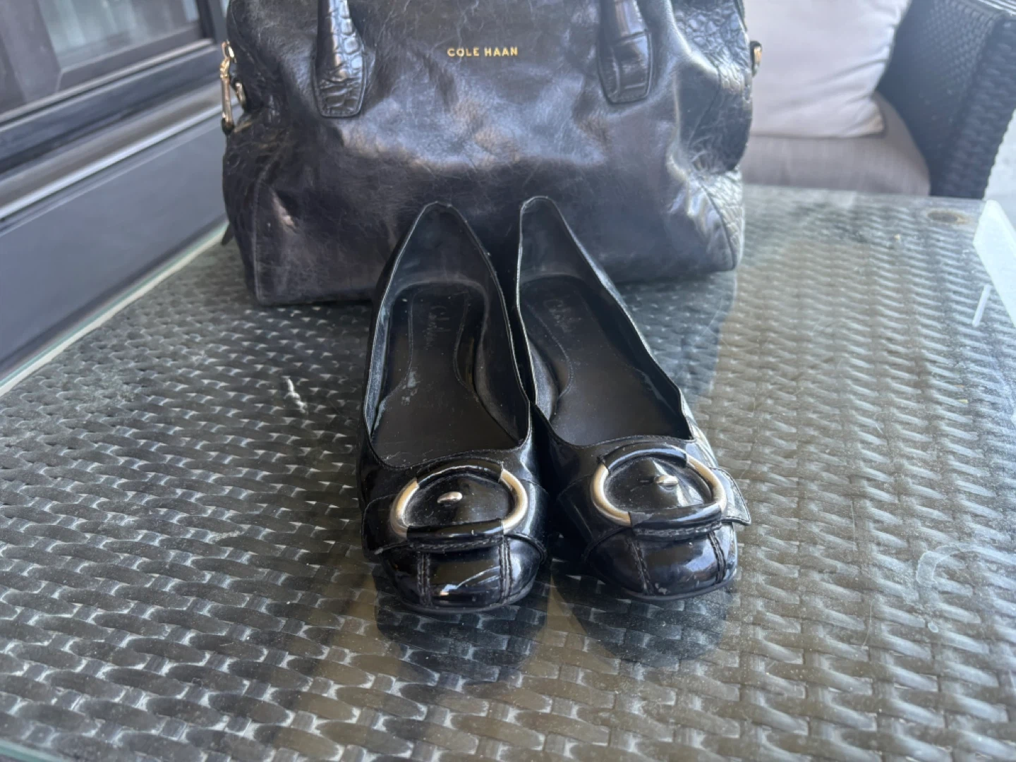 Cole Haan Black Patent Leather Ballet Flats