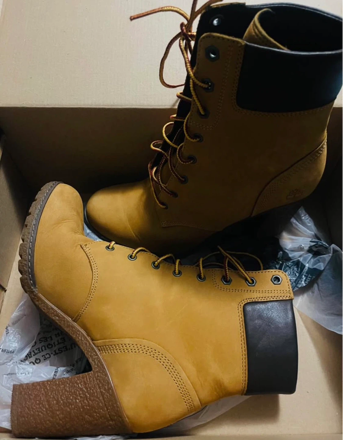 Timberland Women's Glancy 6" Wheat Nubuck Wedge Boots Size 7.5 - photo 2