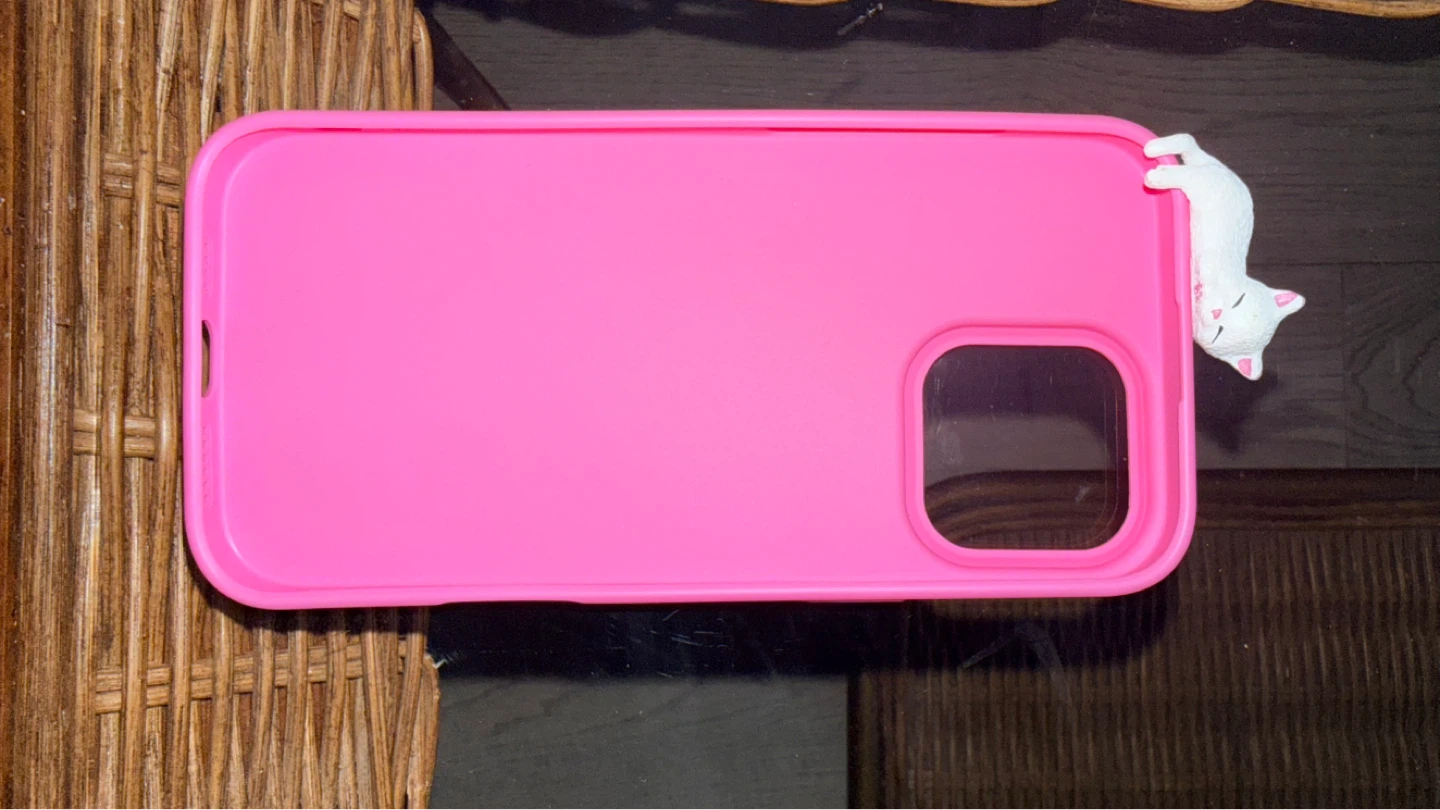 iPhone 16 Pro Max Pink Phone Case with Cat Charm