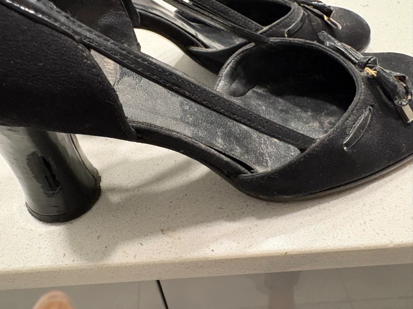 Stuart Weitzman Black Suede Bow Heels - photo 2