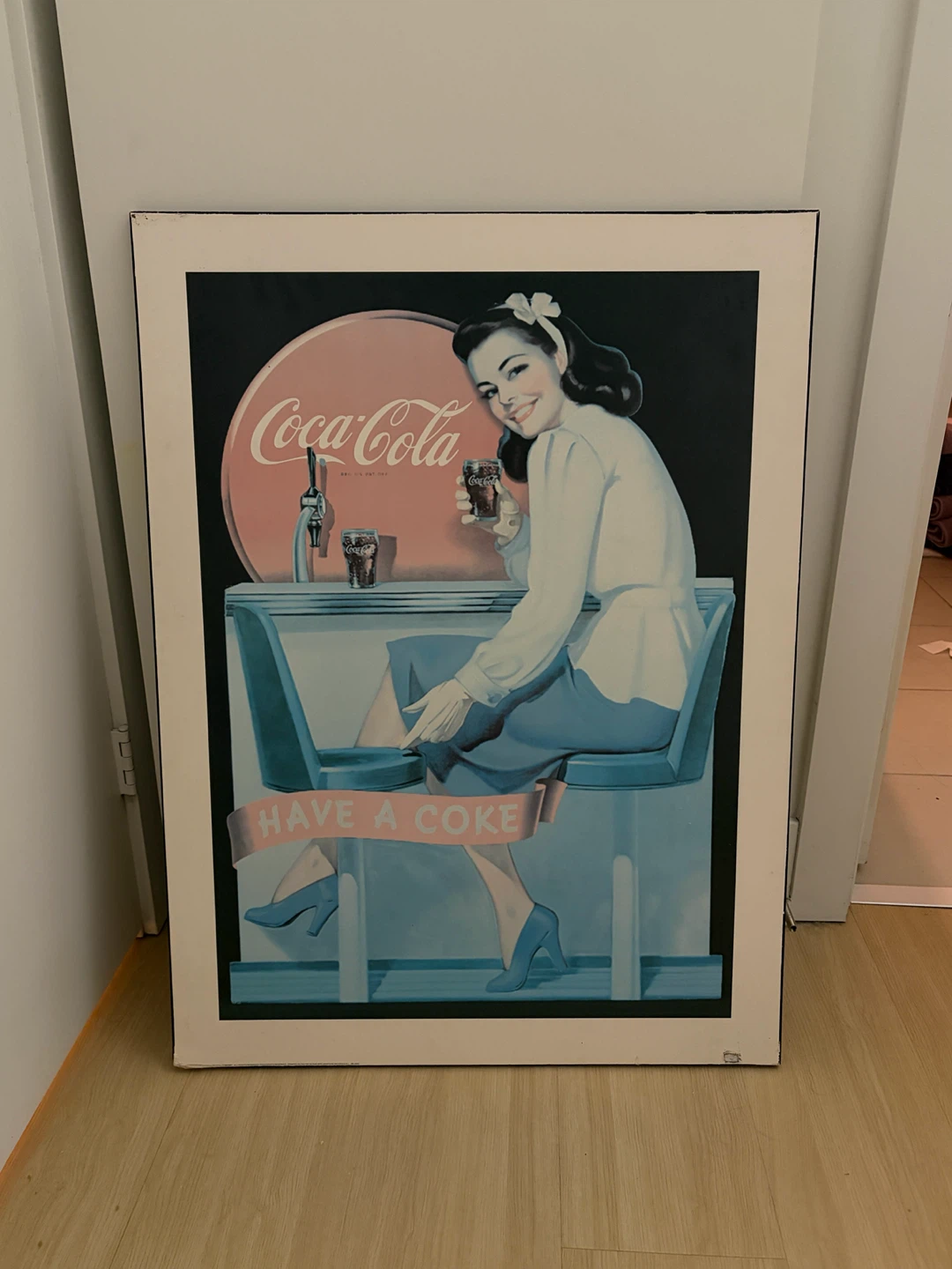 Rare Vintage coca cola wood sign/poster