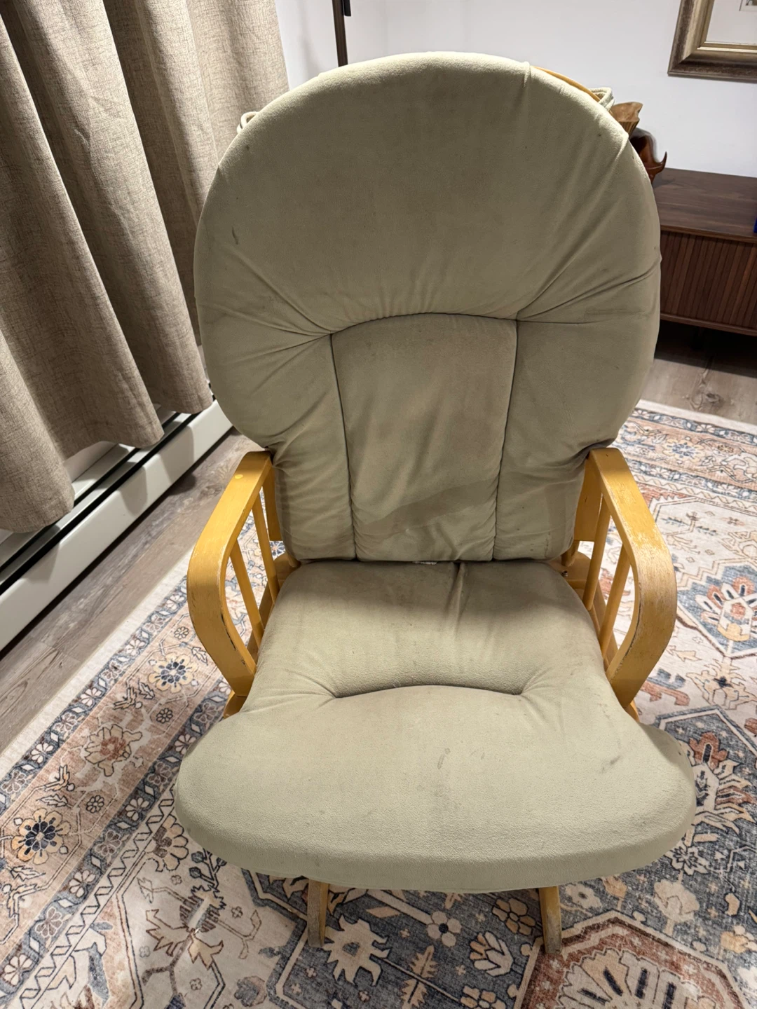 Wooden Glider Chair with Upholstered Cushions - photo 2
