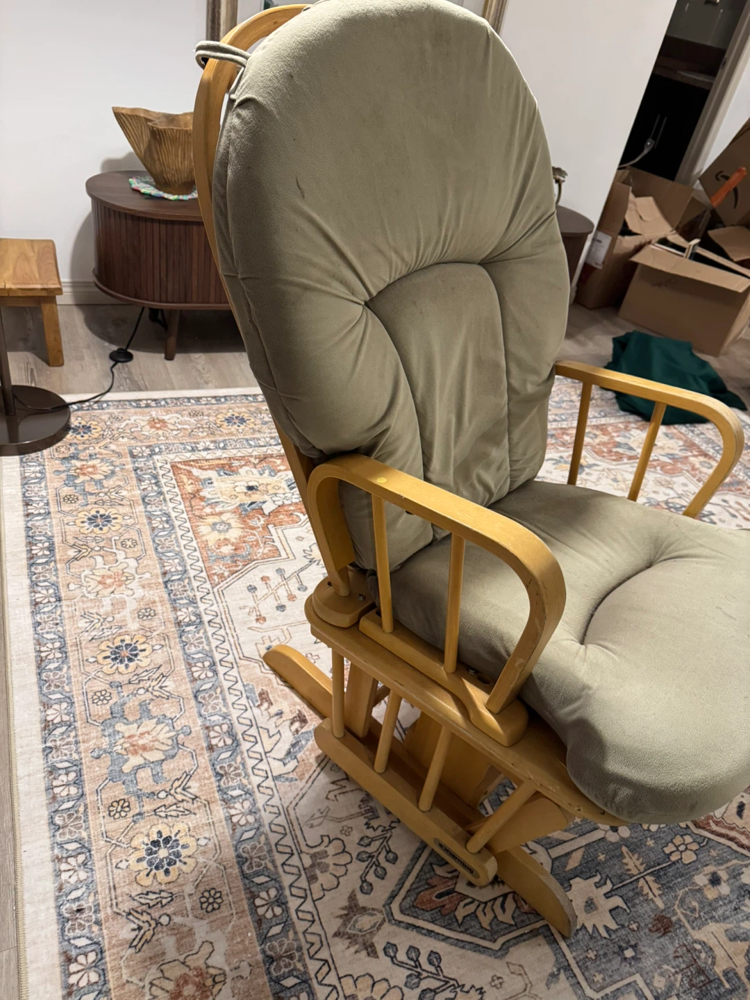 Wooden Glider Chair with Upholstered Cushions - photo 3