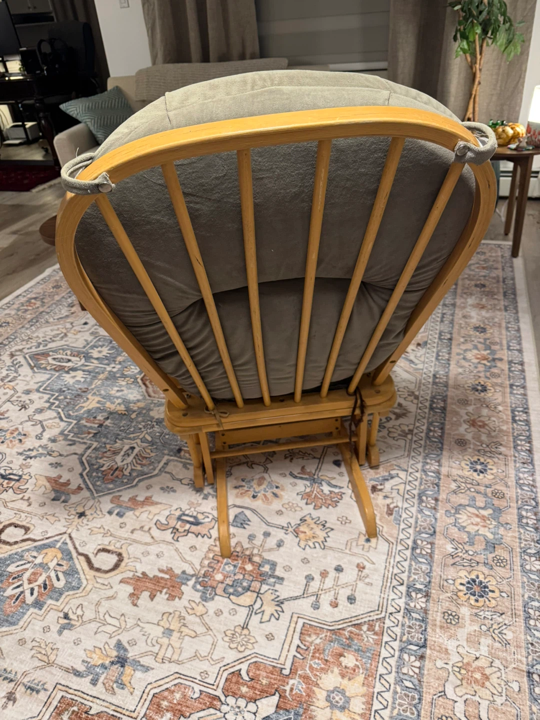 Wooden Glider Chair with Upholstered Cushions - photo 4