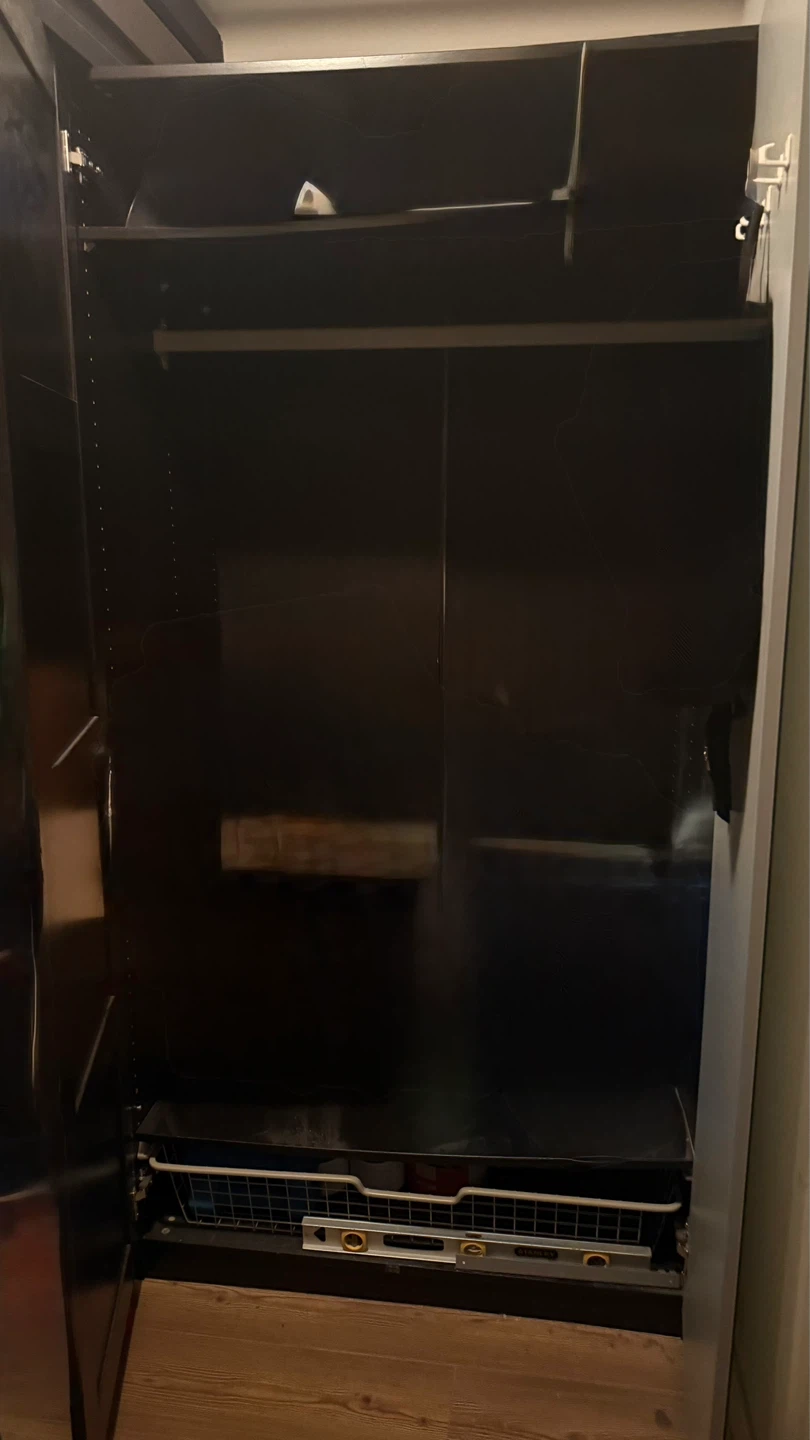 Dark Wood Wardrobe with Mirrored Door - photo 3