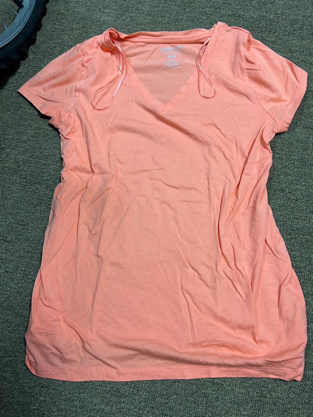 Paisley Sky Maternity V-Neck T-Shirt M/M Peach