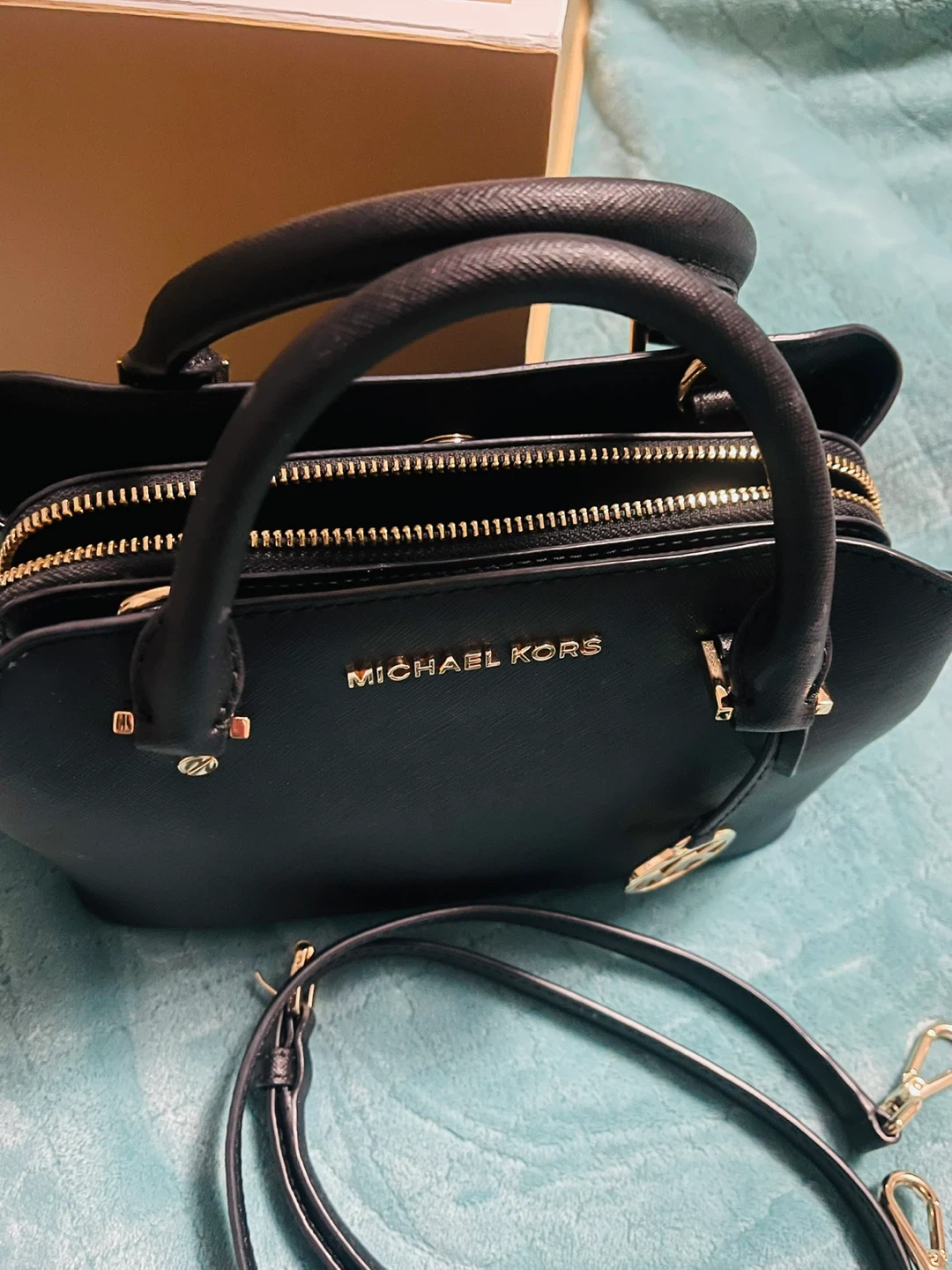 Michael Kors Black Leather Satchel Handbag with Strap - photo 2
