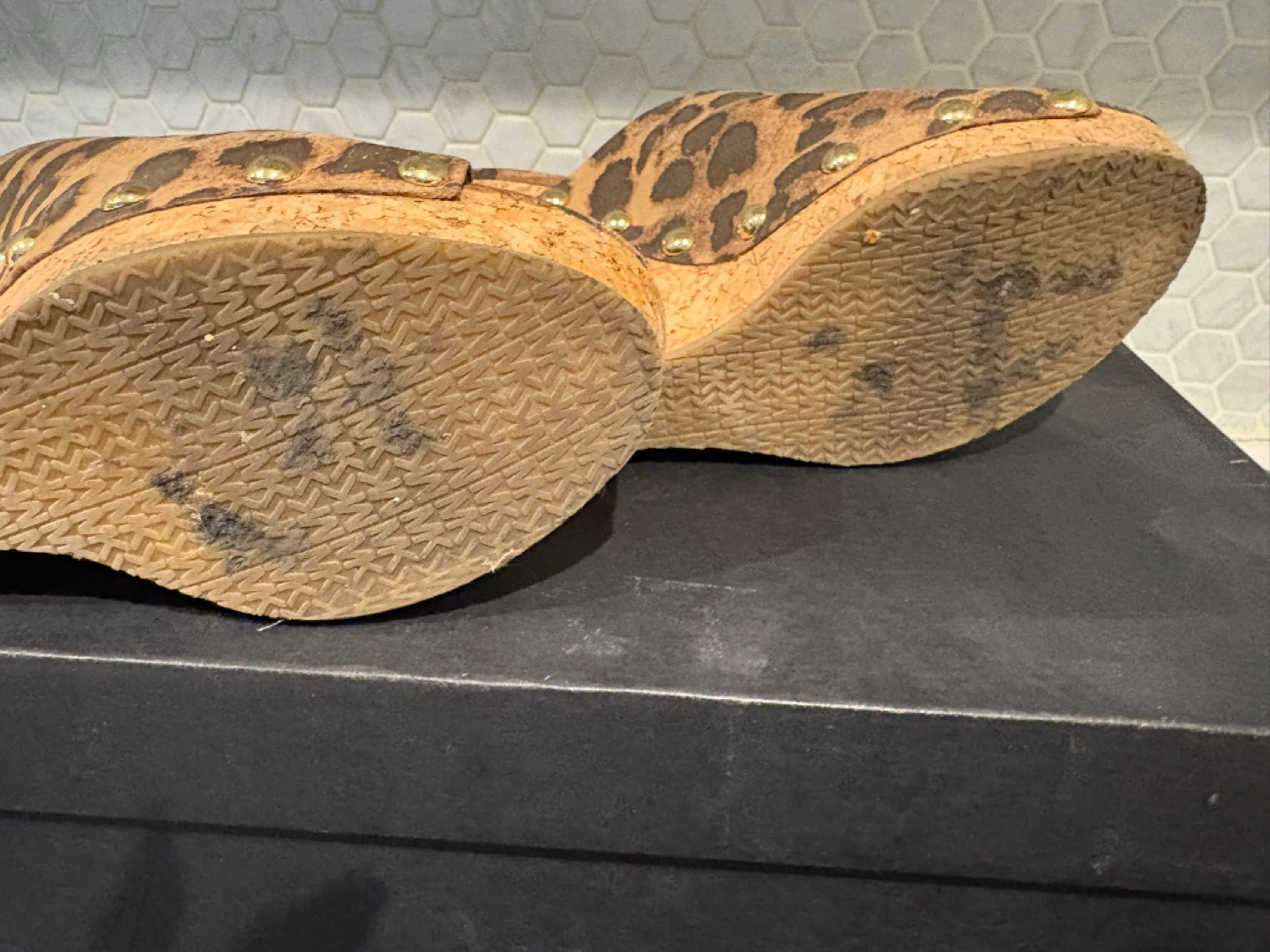 MELINDA WEDGE Leopard Mules - photo 3