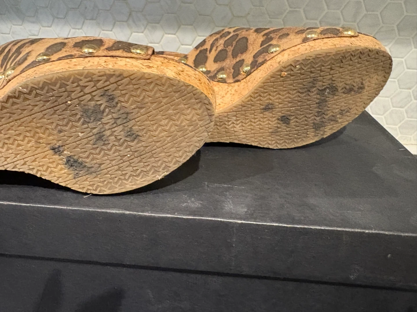 MELINDA WEDGE Leopard Mules - photo 4