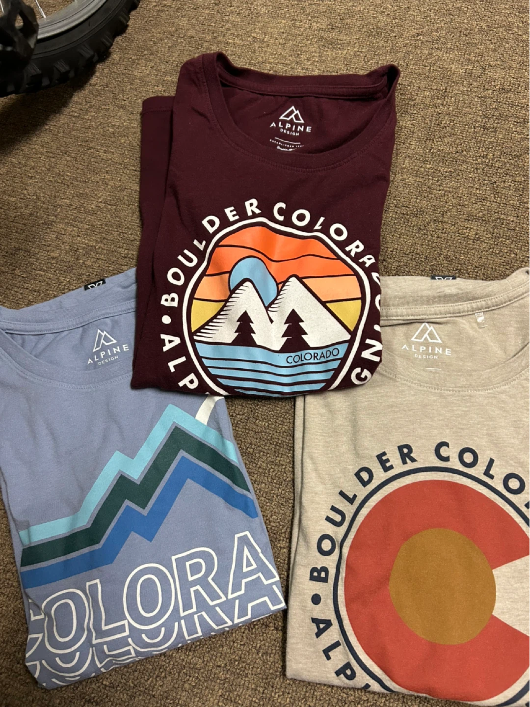 Alpine Design Boulder Colorado T-Shirts - Size M (Set of 3)