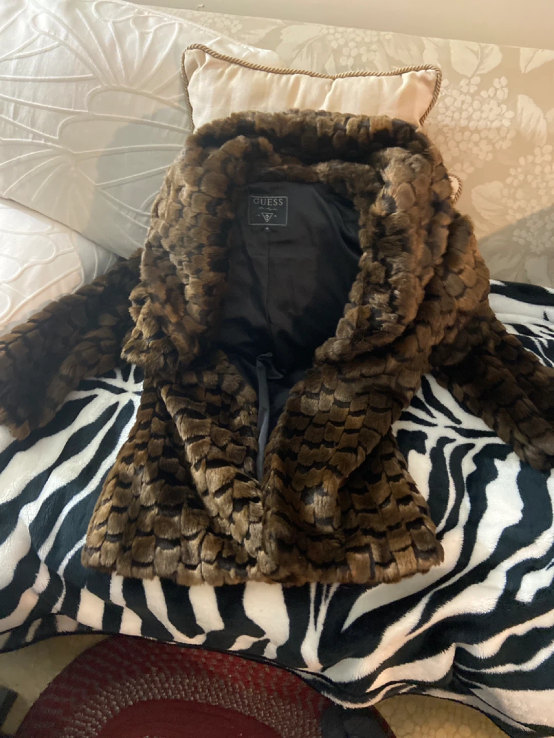 Guess Faux Fur Jacket - Size M