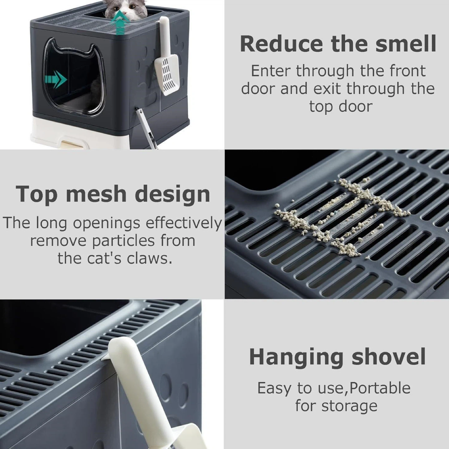 (41L x 37W x 34H CM) Cat Litter Box - photo 4