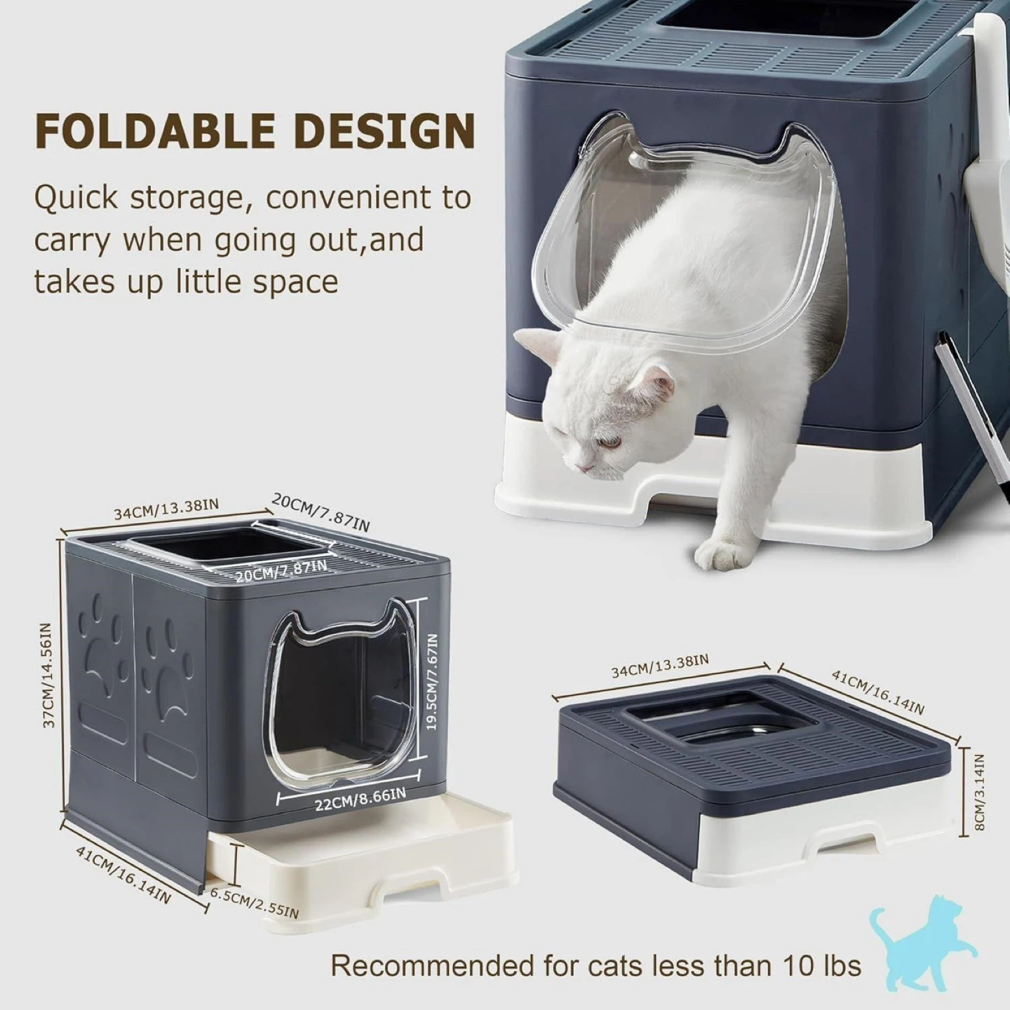 (41L x 37W x 34H CM) Cat Litter Box - photo 2