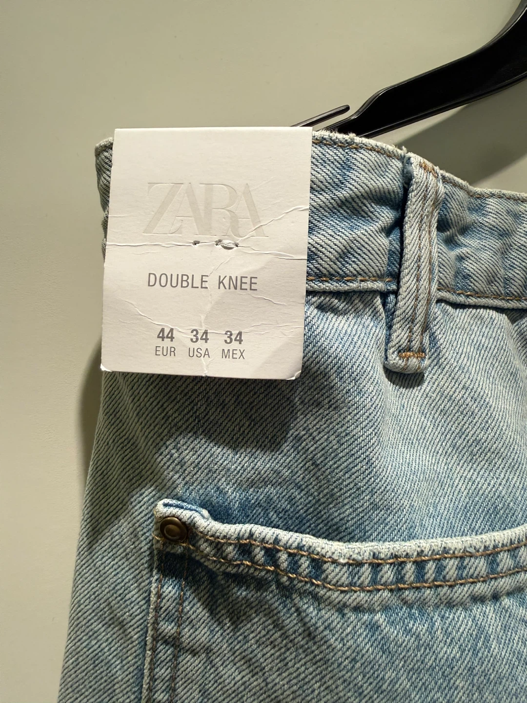 ZARA Double Knee Jeans - Light Wash - Size 44 - photo 3