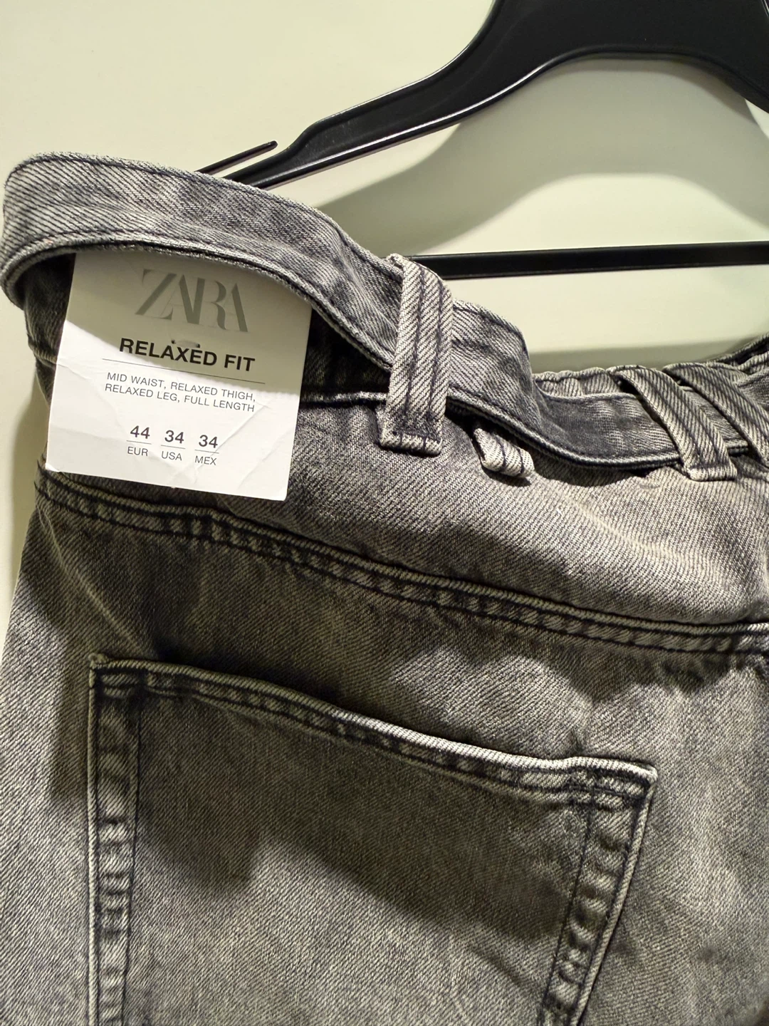 Zara Relaxed Fit Grey Denim Jeans - photo 4