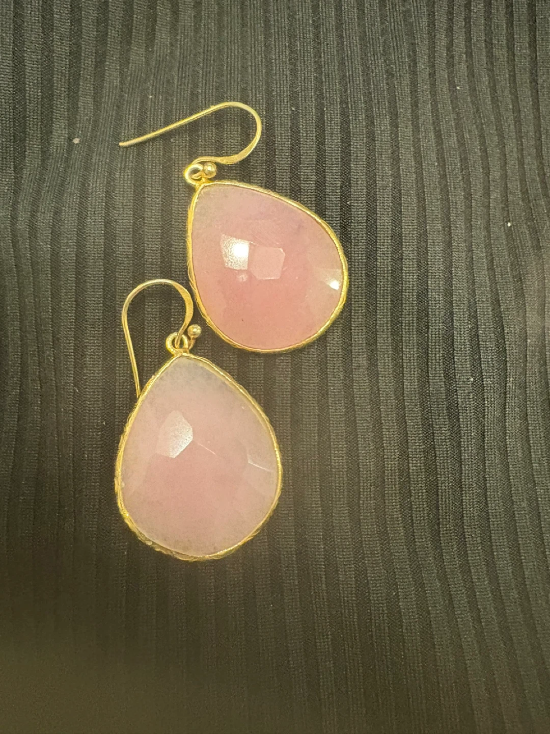 Rose Quartz Teardrop  Earrings