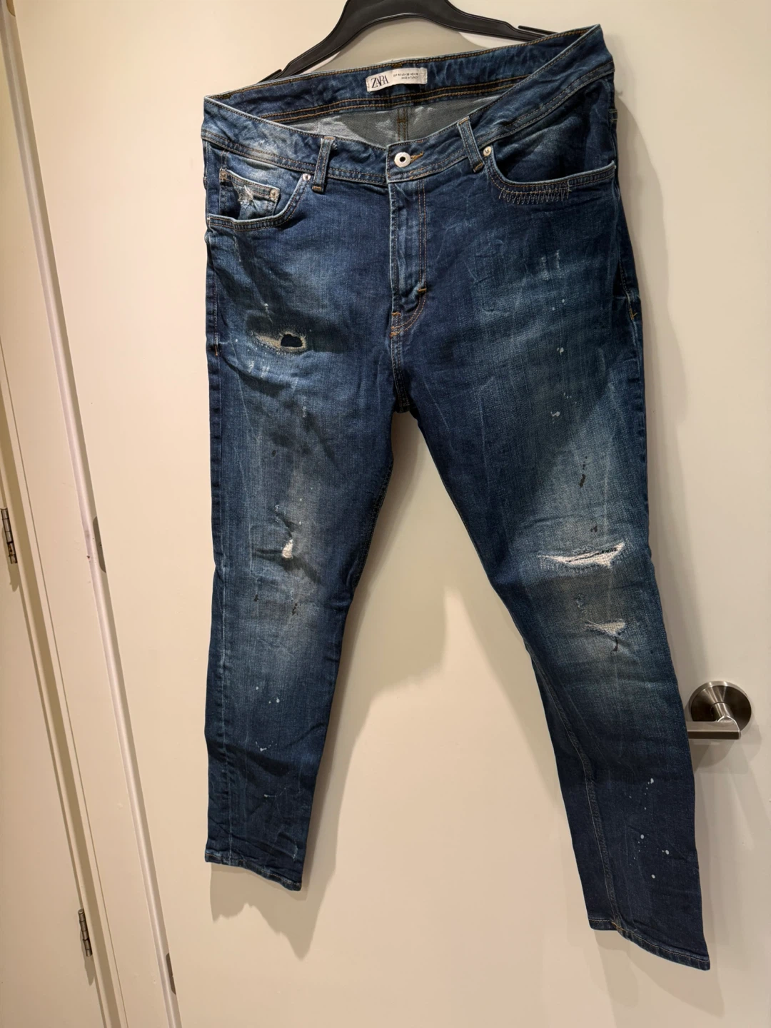 ZARA Men's Jeans - Blue Distressed Wash