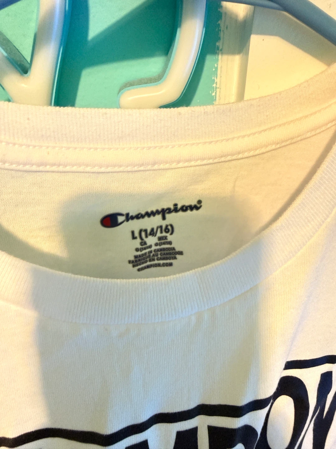 Champion White Graphic T-Shirt Size L (14/16) - photo 2