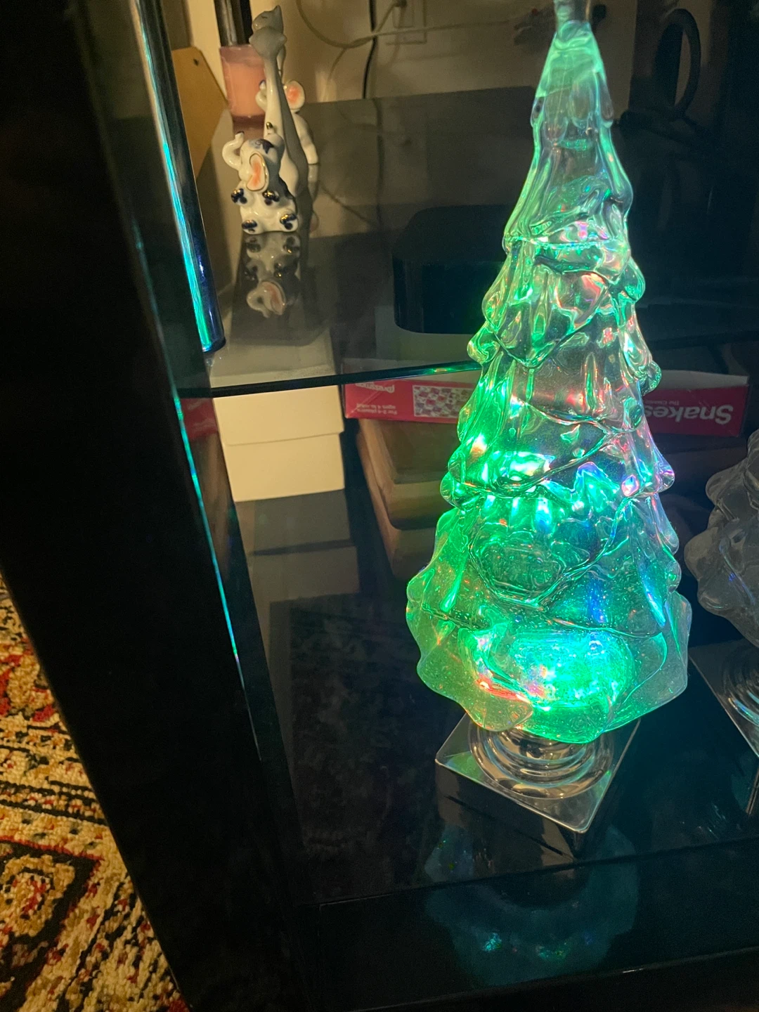 Glass Christmas Trees Lighted, Battery Operated