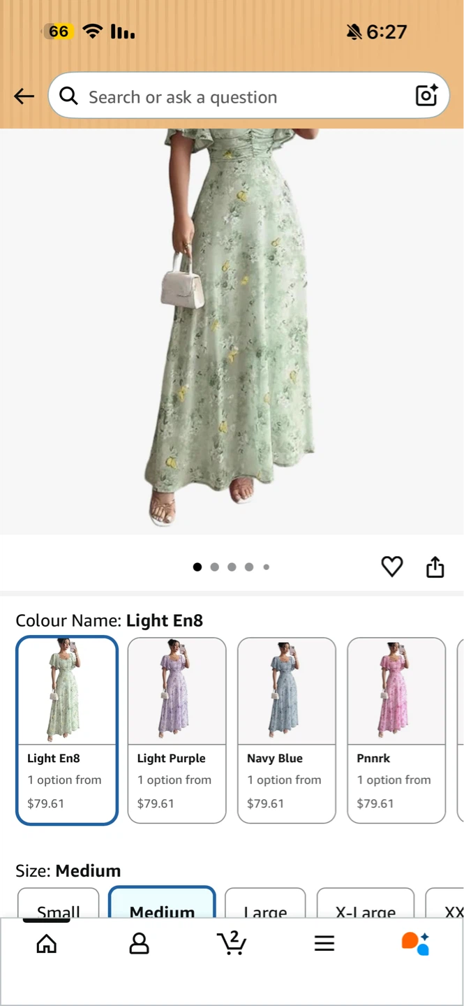 Floral Maxi Dress - Light Green, Medium - photo 4
