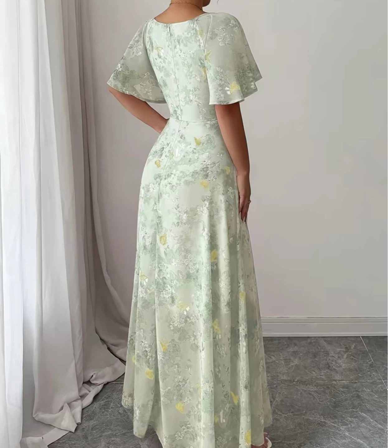 Floral Maxi Dress - Light Green, Medium - photo 2