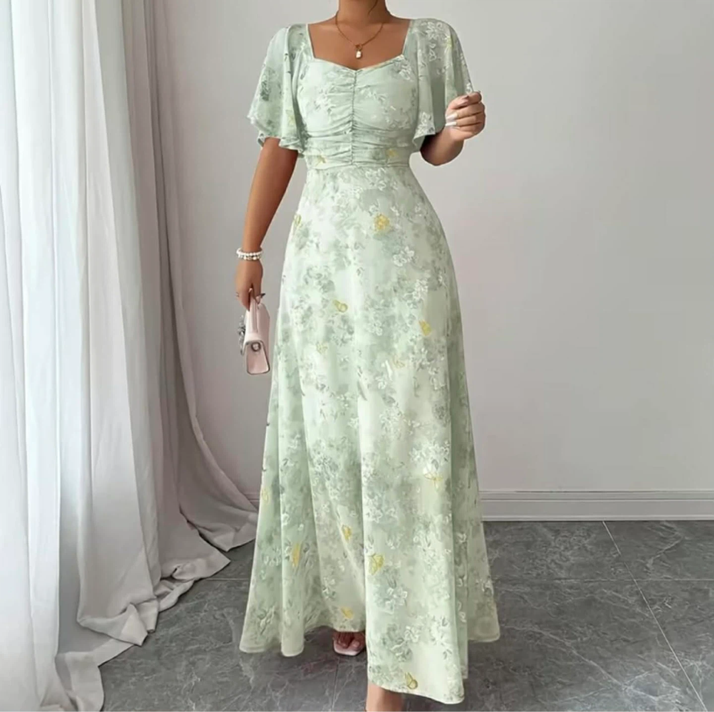Women's Floral Print Maxi Dress
