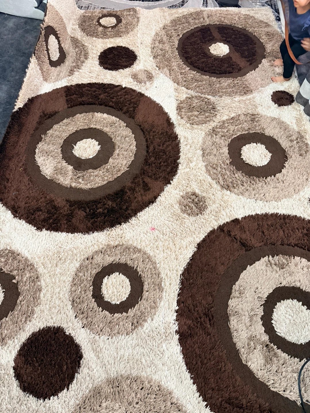 Shag Rug with Concentric Circle Pattern - photo 4