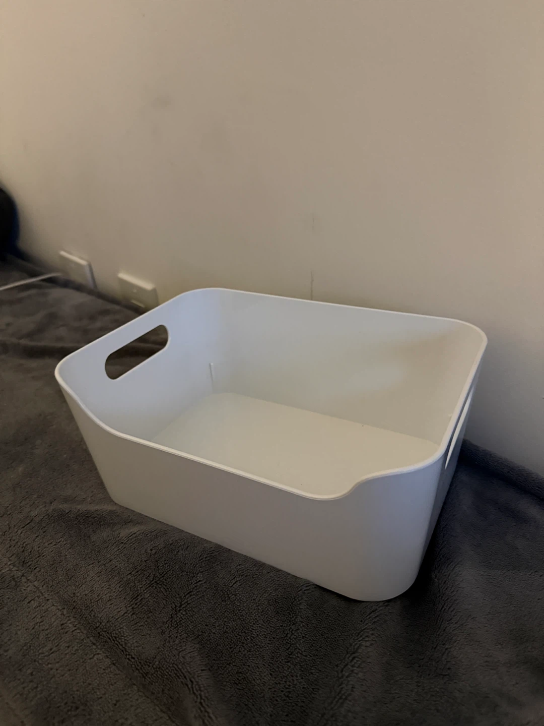 Small White Storage Bins with Handles (Set of 5) - photo 2